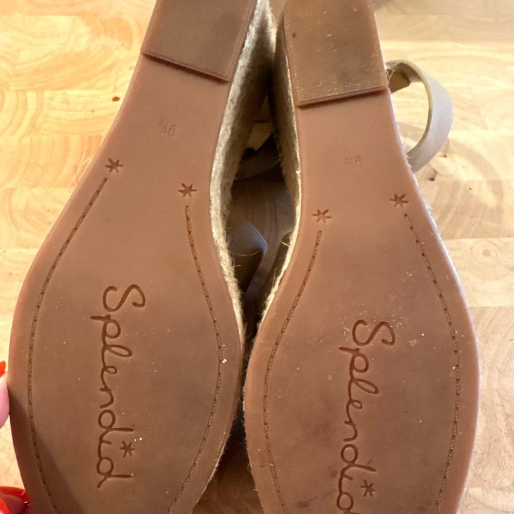 Splendid leather espadrille wedge sandals